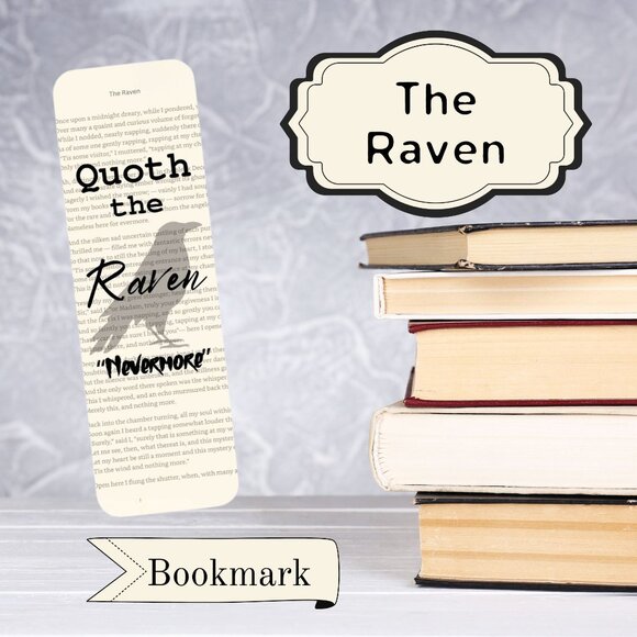 Edgar Allan Poe Quote Bookmark, The Raven, Bookish, Book Accessories - Picture 1 of 2